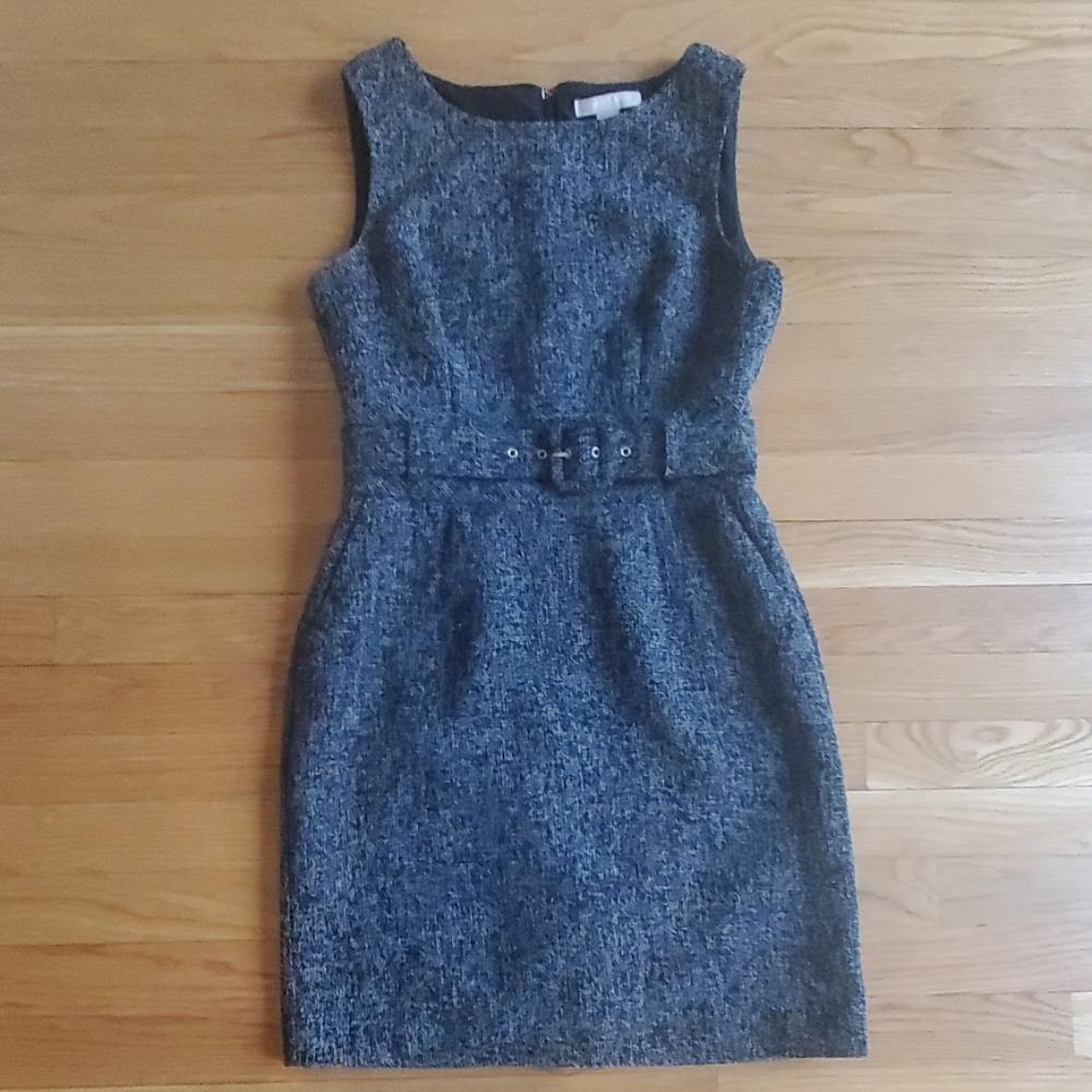 Banana Republic black and white tweed dress